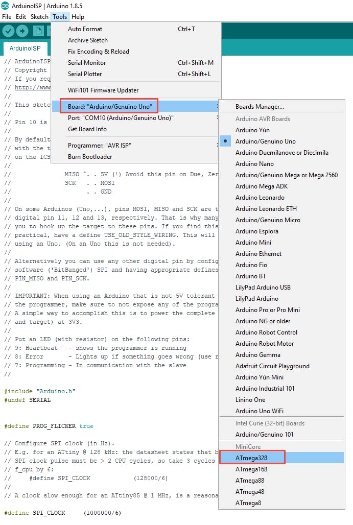 board manager atmega328