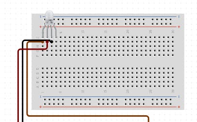 LED on breadboard