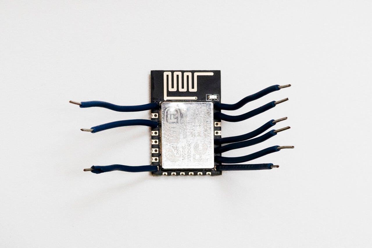 esp8266-12e with soldered wires